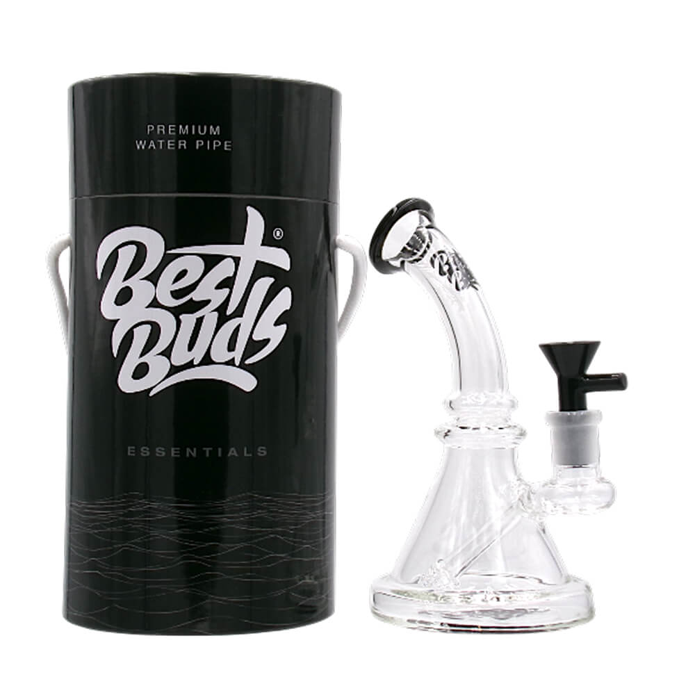 Best Buds Bent Neck Glass Bong 19.5cm