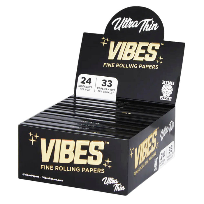 VIBES Rolling Papers King Size Slim with Tips Ultra Thin