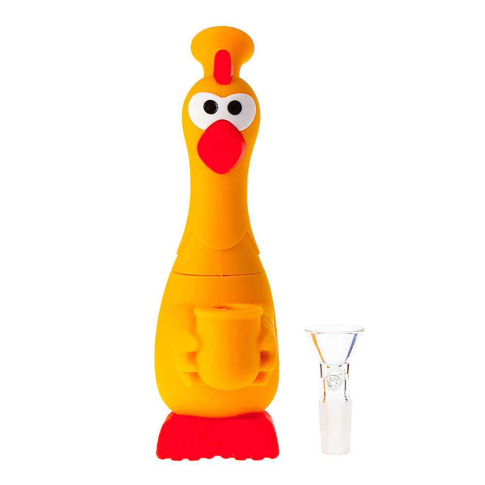 Chicken Silicone Bong Orange 18cm