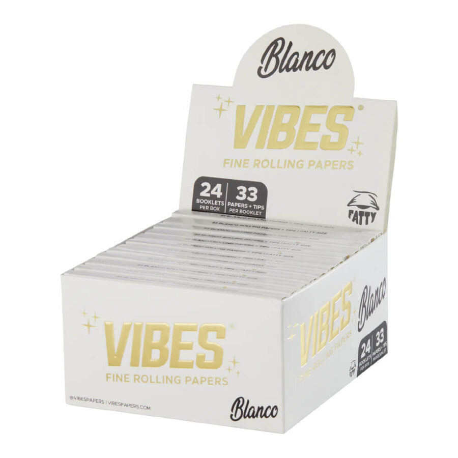 VIBES Rolling Papers Fatty with Tips Blanco Ultra Wide