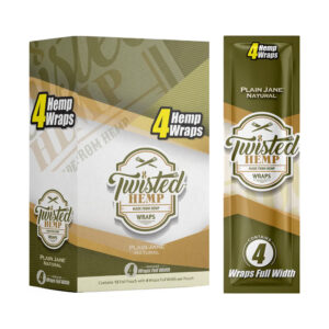 Twisted Hemp Wraps “Plain Jane” – Embalagem 4 Unidades | Sem Tabaco, Sem Barulho